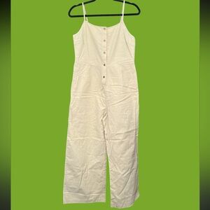 NWT Hem and Thread Cotton Button-up Jumpsuit in Wasabi Green